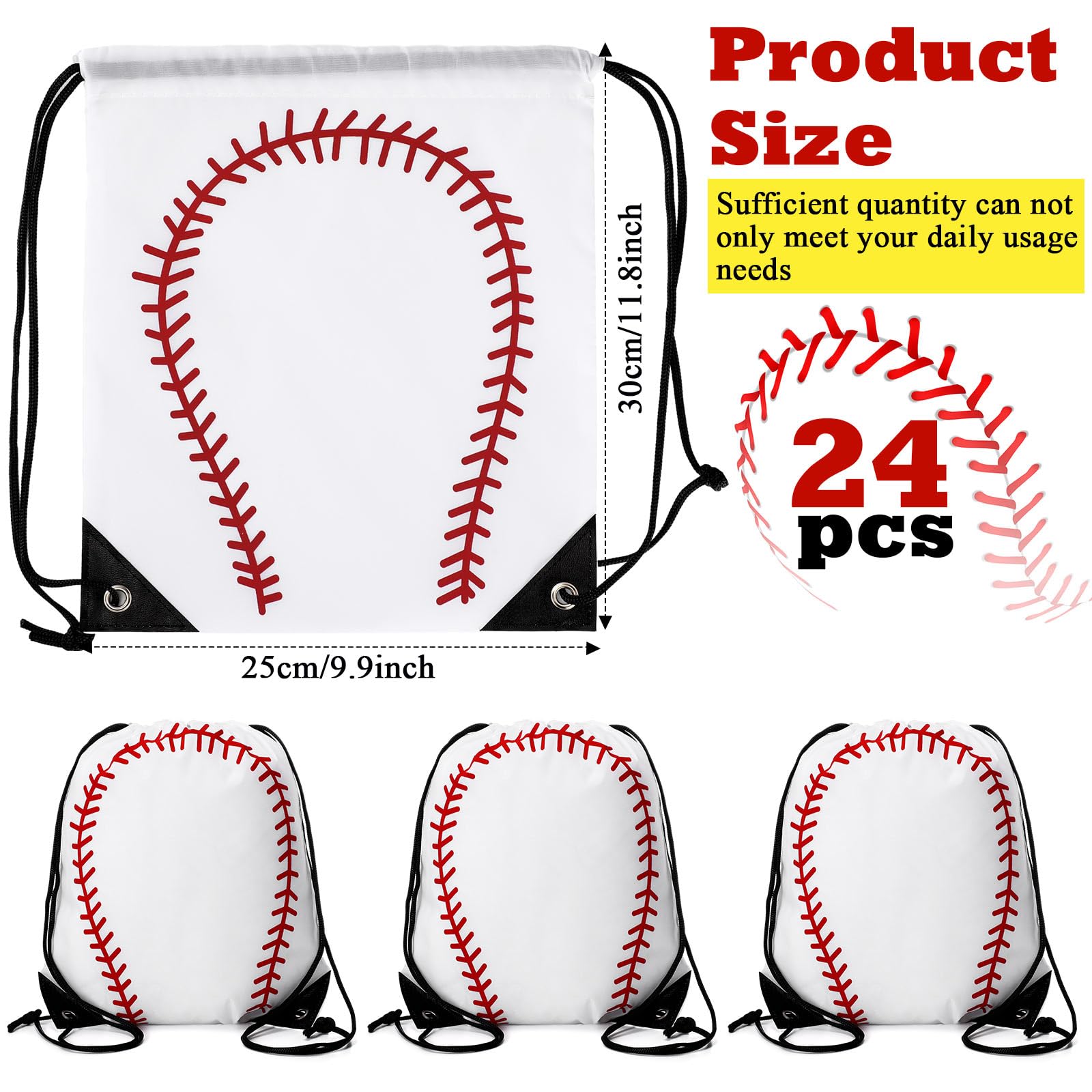 Sadnyy baseball drawstring bag 24-pack ready for team gifting
