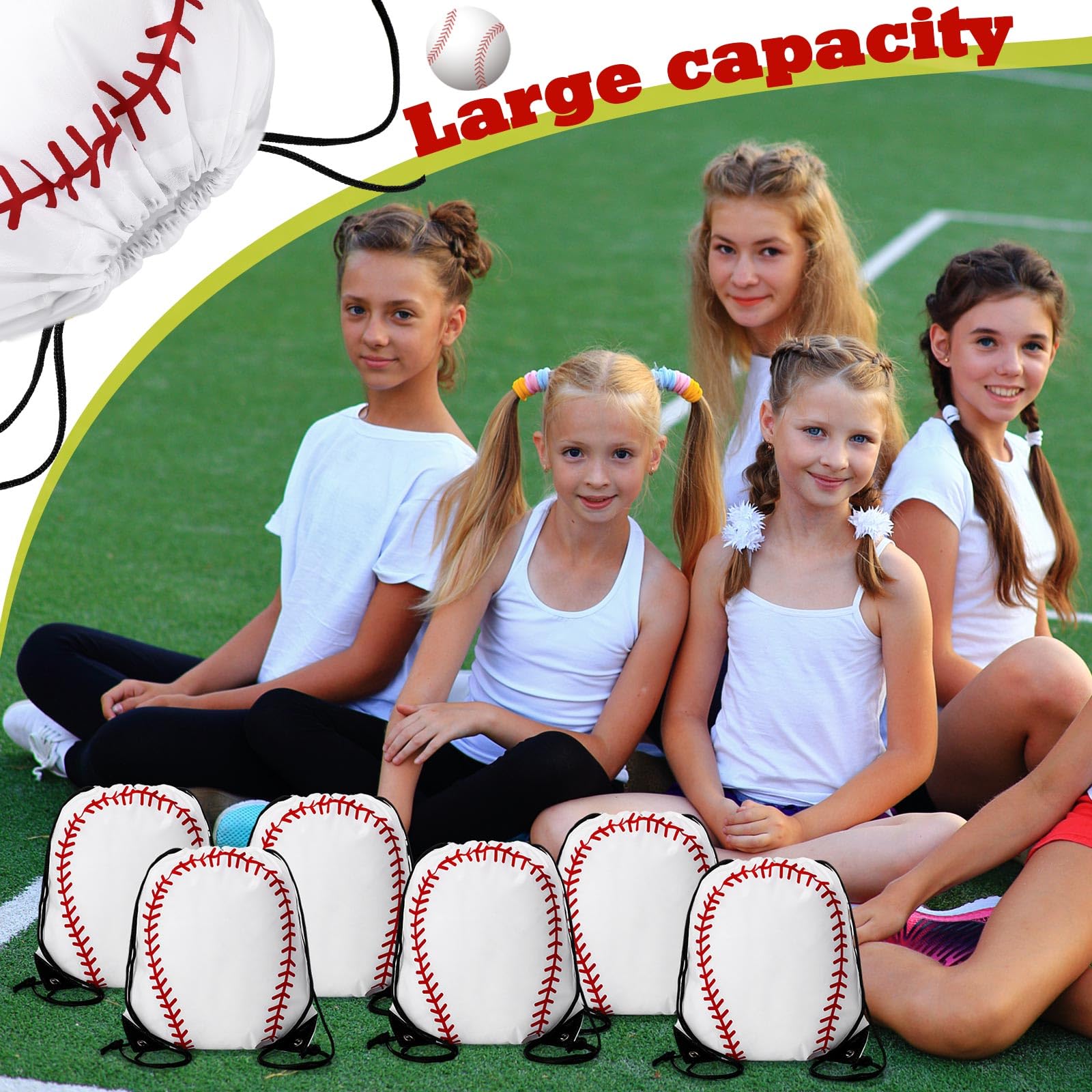 Sadnyy baseball drawstring bag for outdoor use; great for gym class