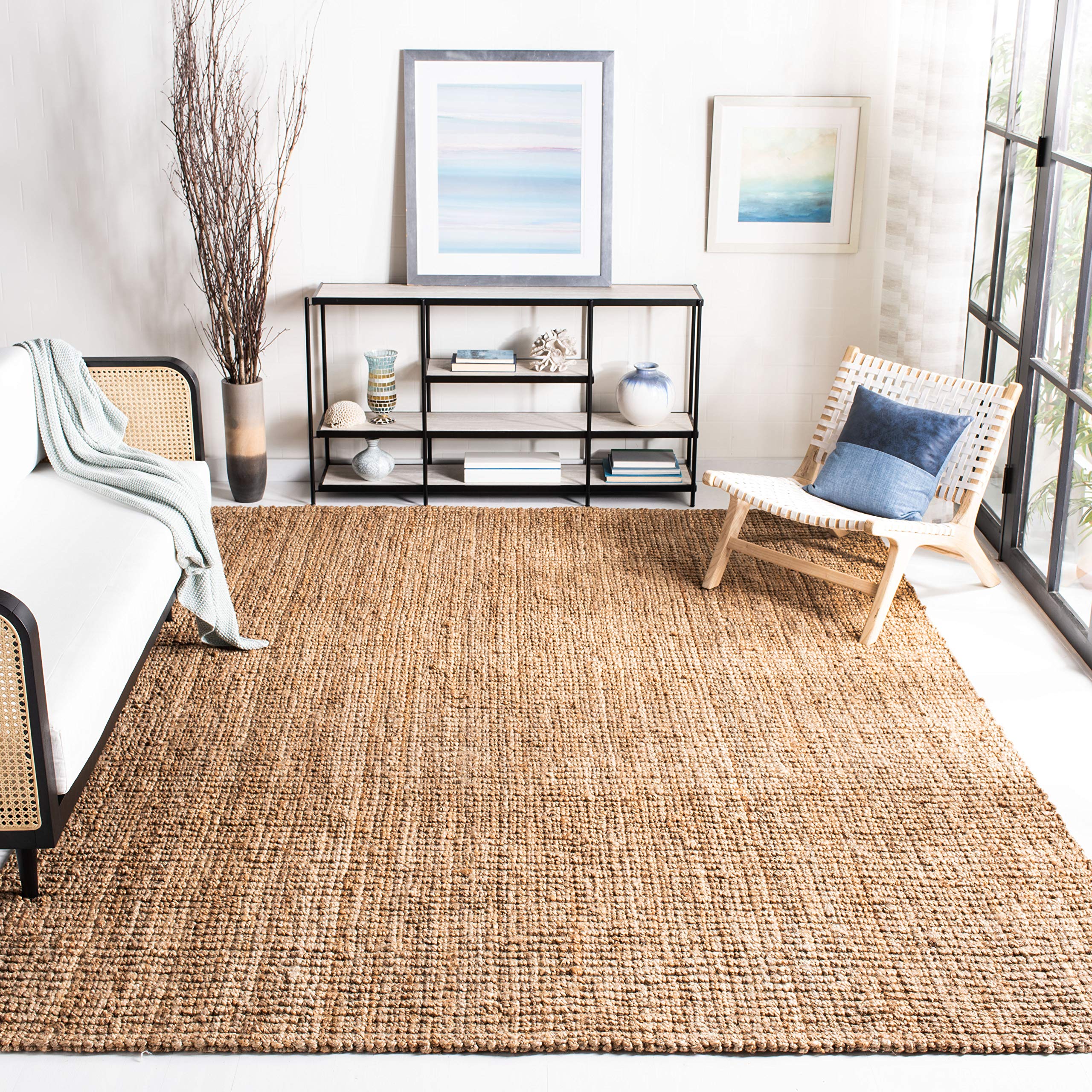 SAFAVIEH handwoven-jute rug shows chunky-pile texture for cozy floors.