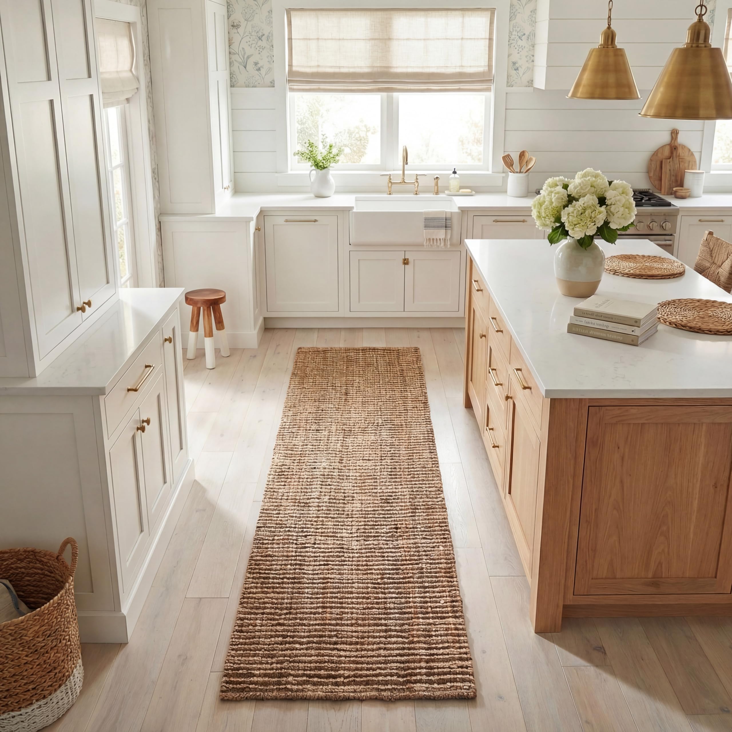 SAFAVIEH Natural Fiber Runner Rug — natural brown jute texture for warm living spaces.