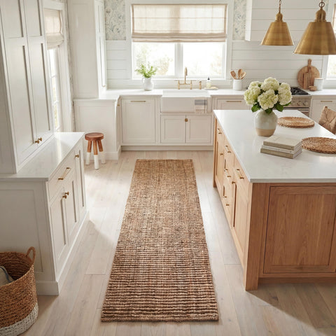 SAFAVIEH Natural Fiber Runner Rug — natural brown jute texture for warm living spaces.