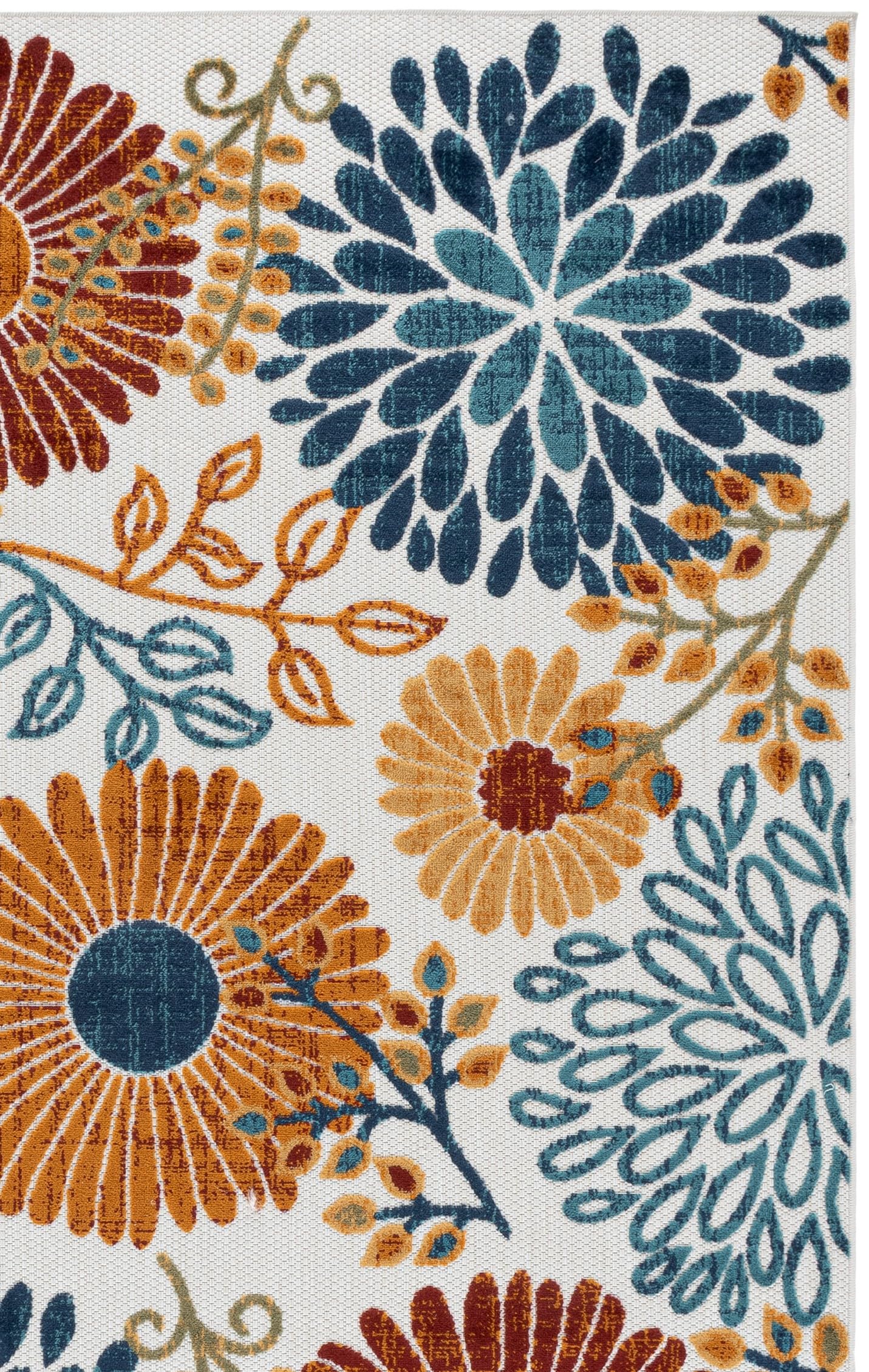 Safavieh Cabana 4x6 rug; vibrant cream and red accents brighten porches.