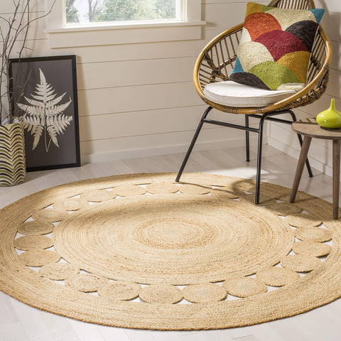SAFAVIEH sustainable jute rug 3ft round offers natural warmth and easy care