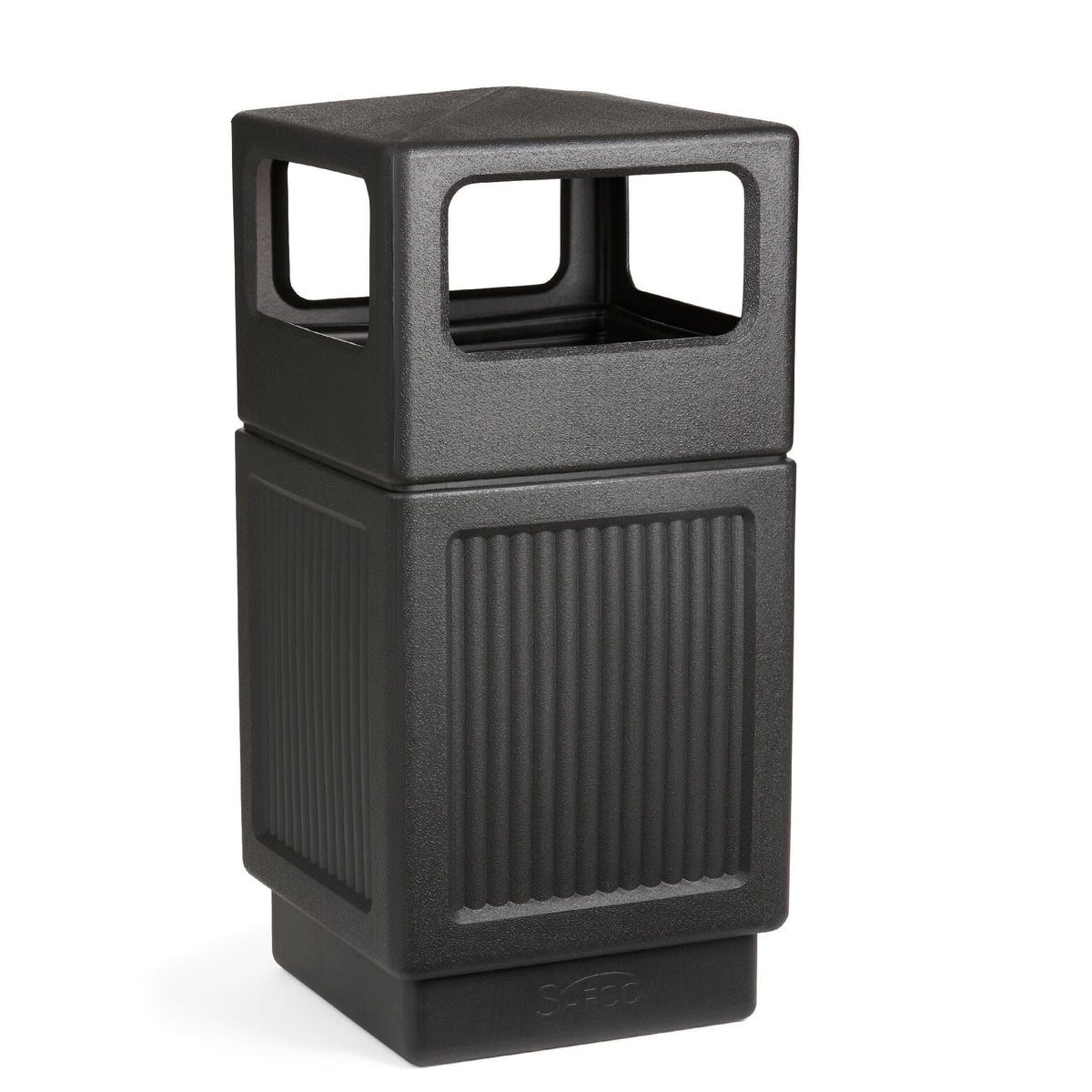 Safco Canmeleon 38-gallon trash can for indoor or outdoor use with durable construction