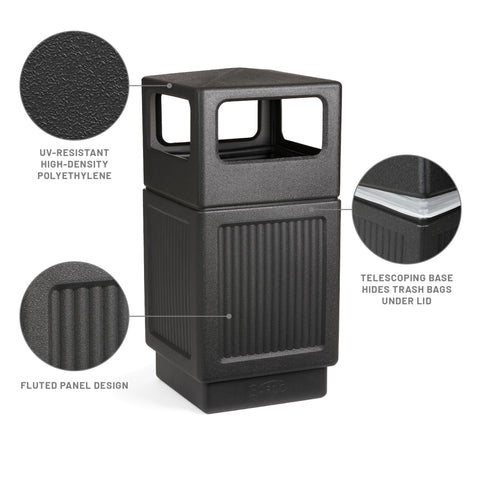 Safco Canmeleon fluted-panel design for stylish, durable waste containment