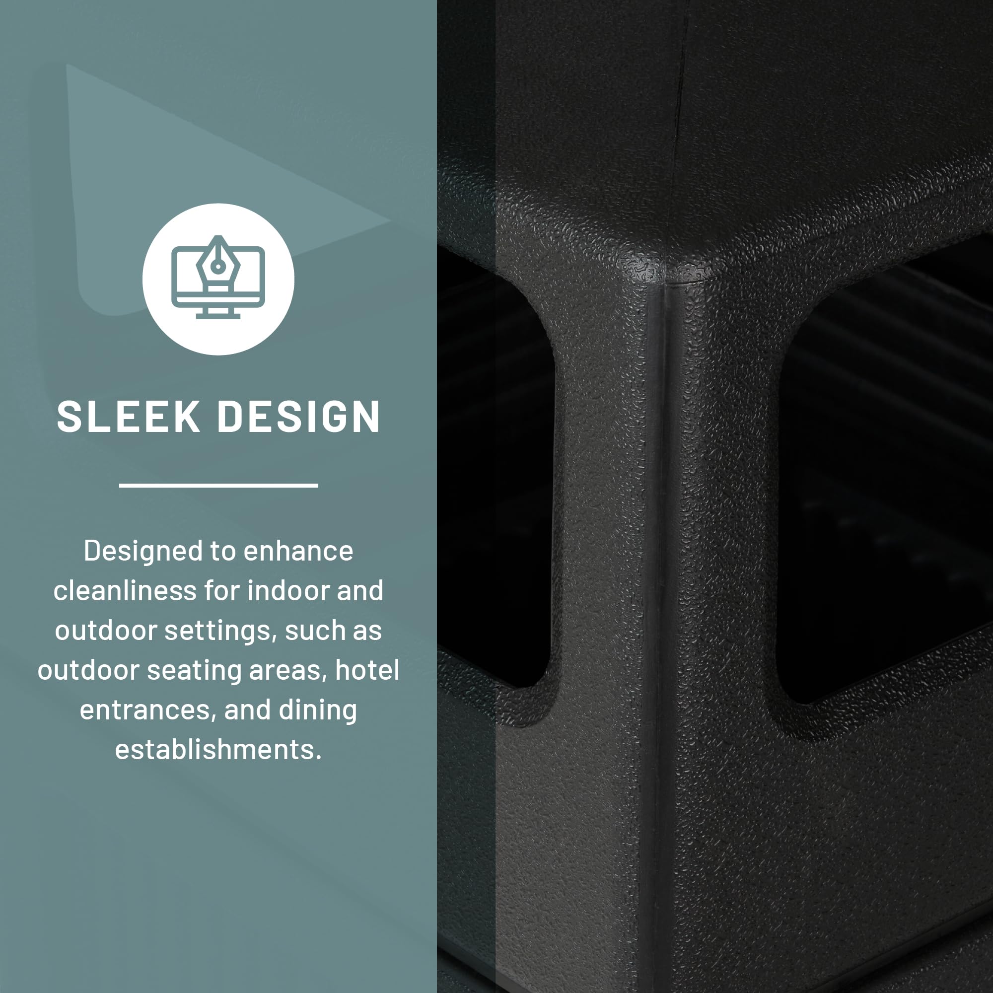 Safco Canmeleon low-profile base supports sturdy placement and airflow