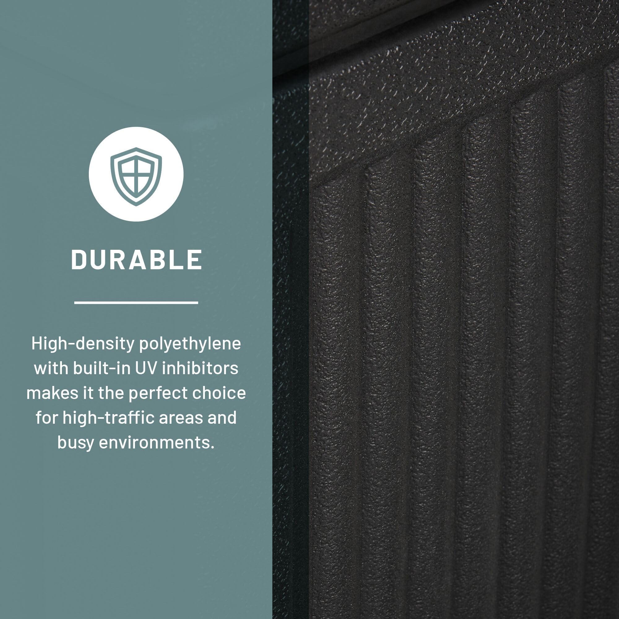 Safco Canmeleon weather-resistant body with UV inhibitors for outdoor durability