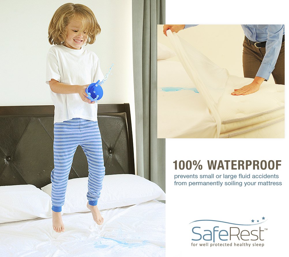 SafeRest cotton terry surface is soft and breathable for a cool, noiseless night's rest.
