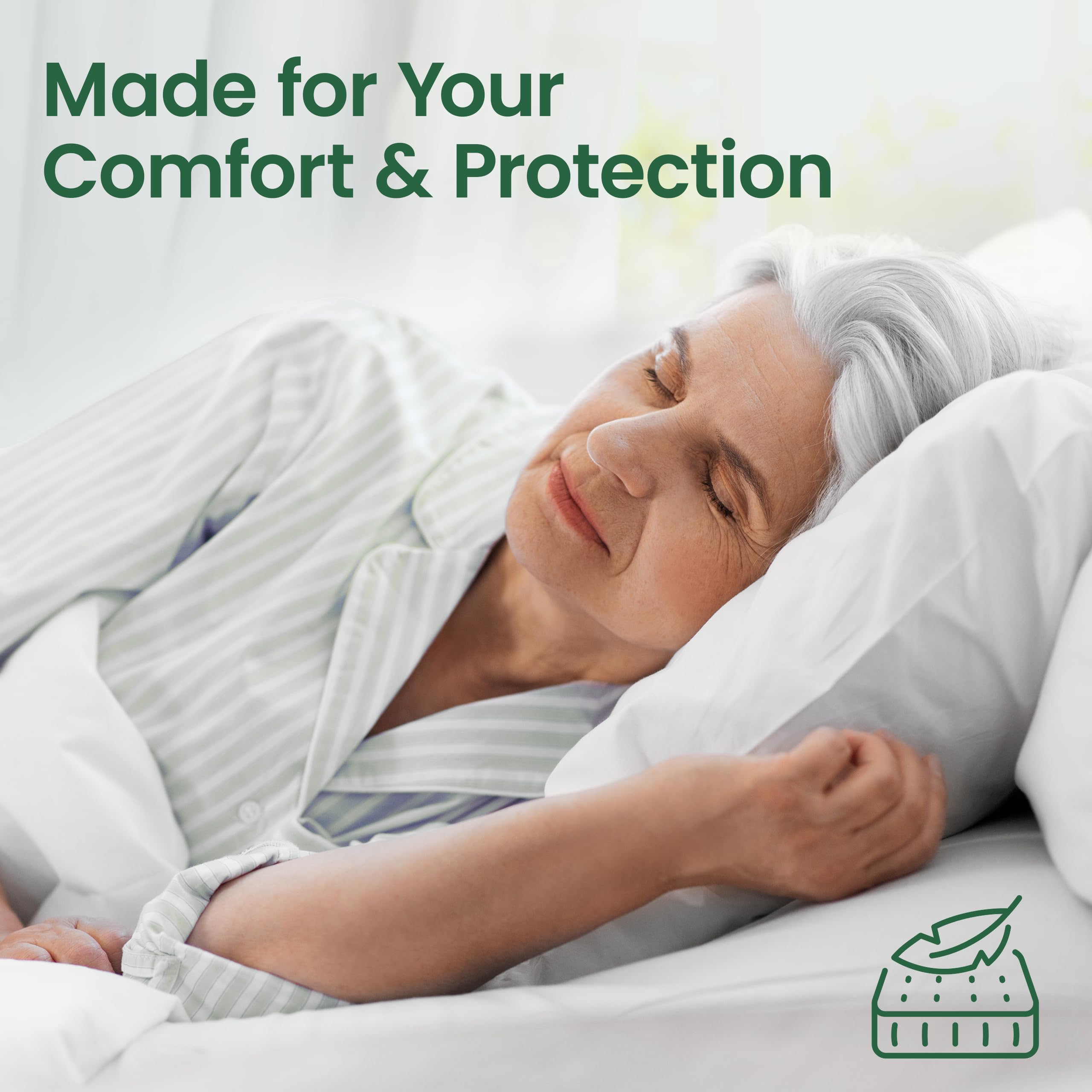 SafeRest fitted-sheet style protector stays smooth and quiet all night