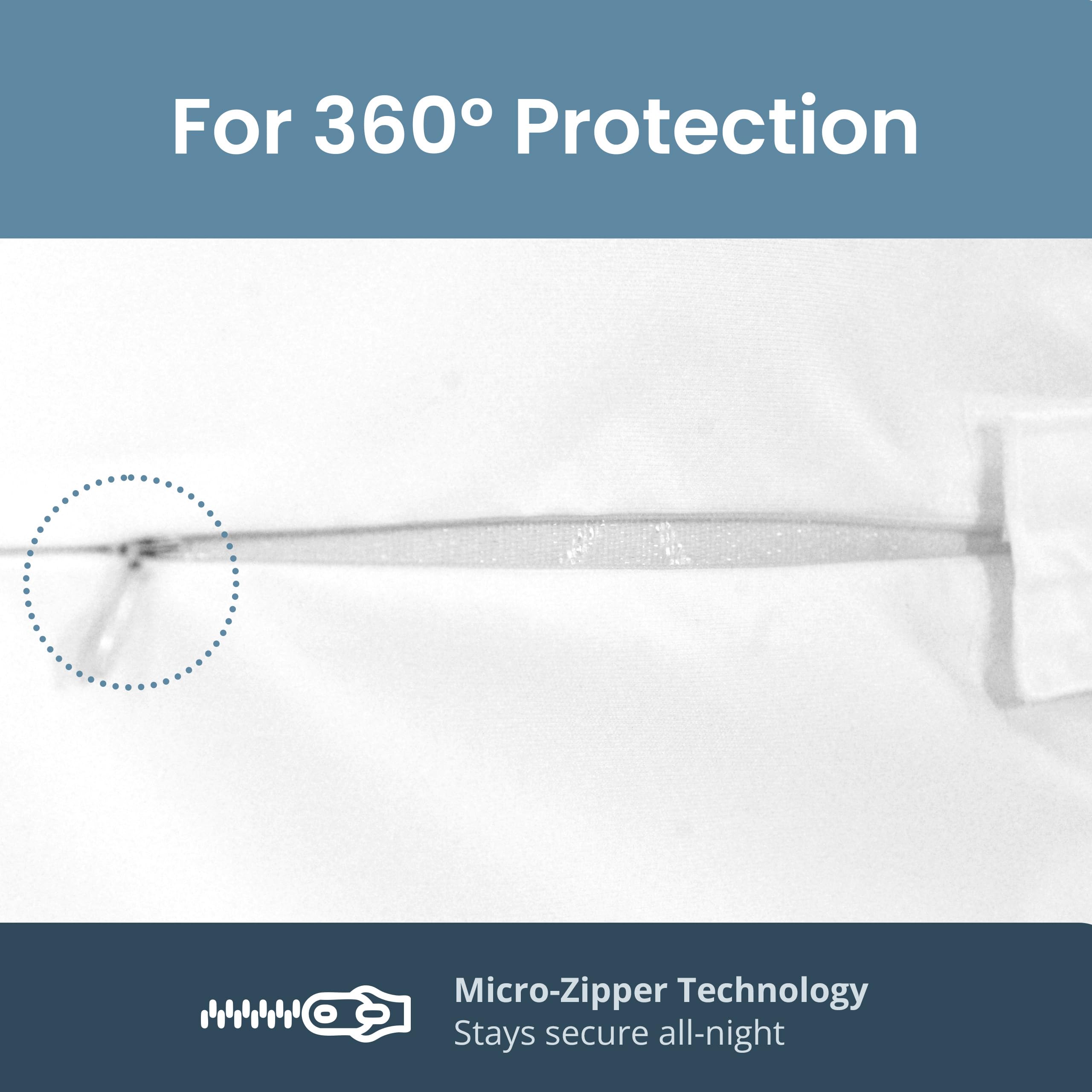 SafeRest soft cotton terry surface feels cool and quiet.