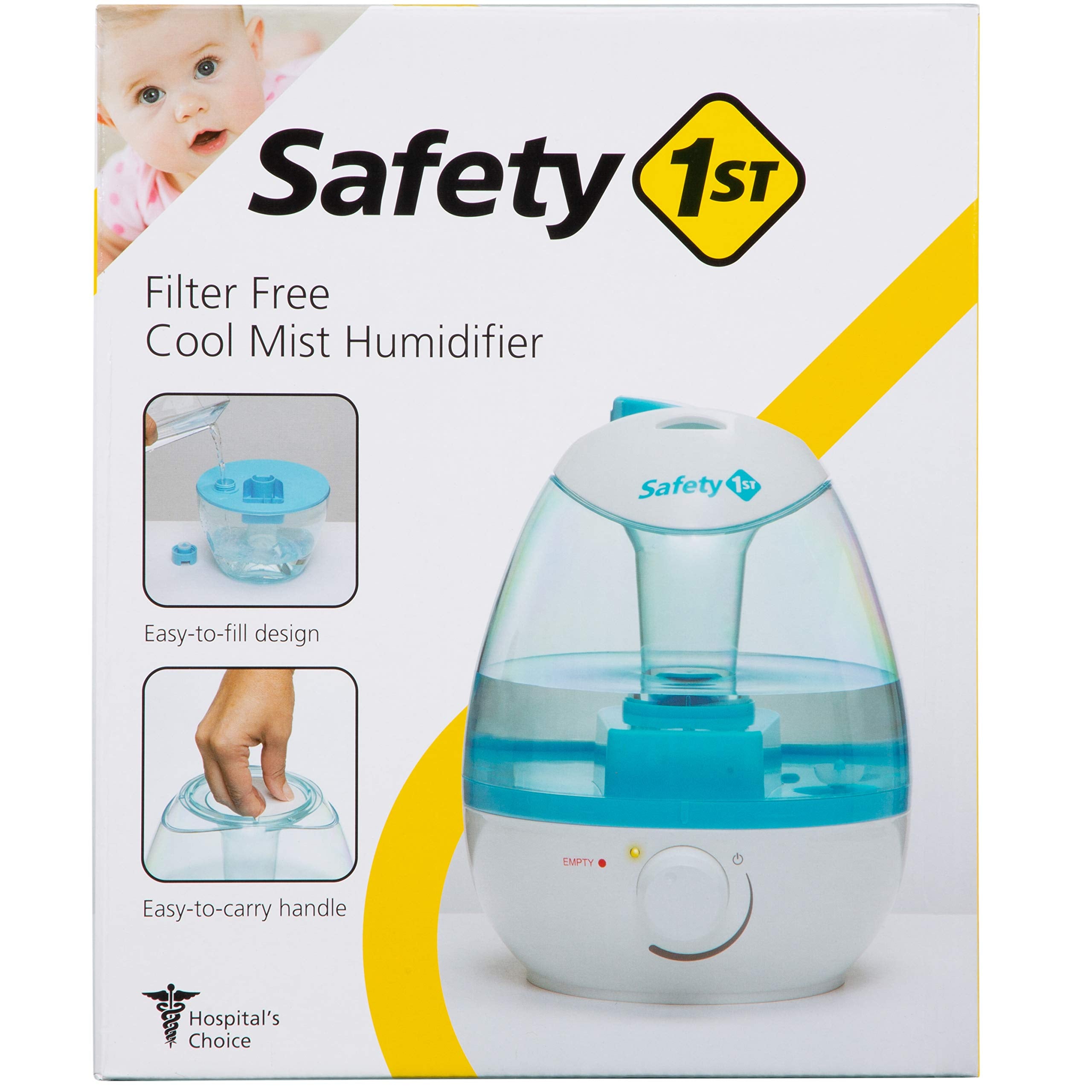 Safety 1st humidifier blue clean-tank supports easy maintenance without filters.