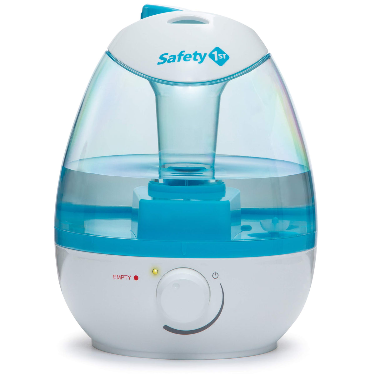 Safety 1st humidifier blue tank-fill for easy refills and gentle humidity in nursery.