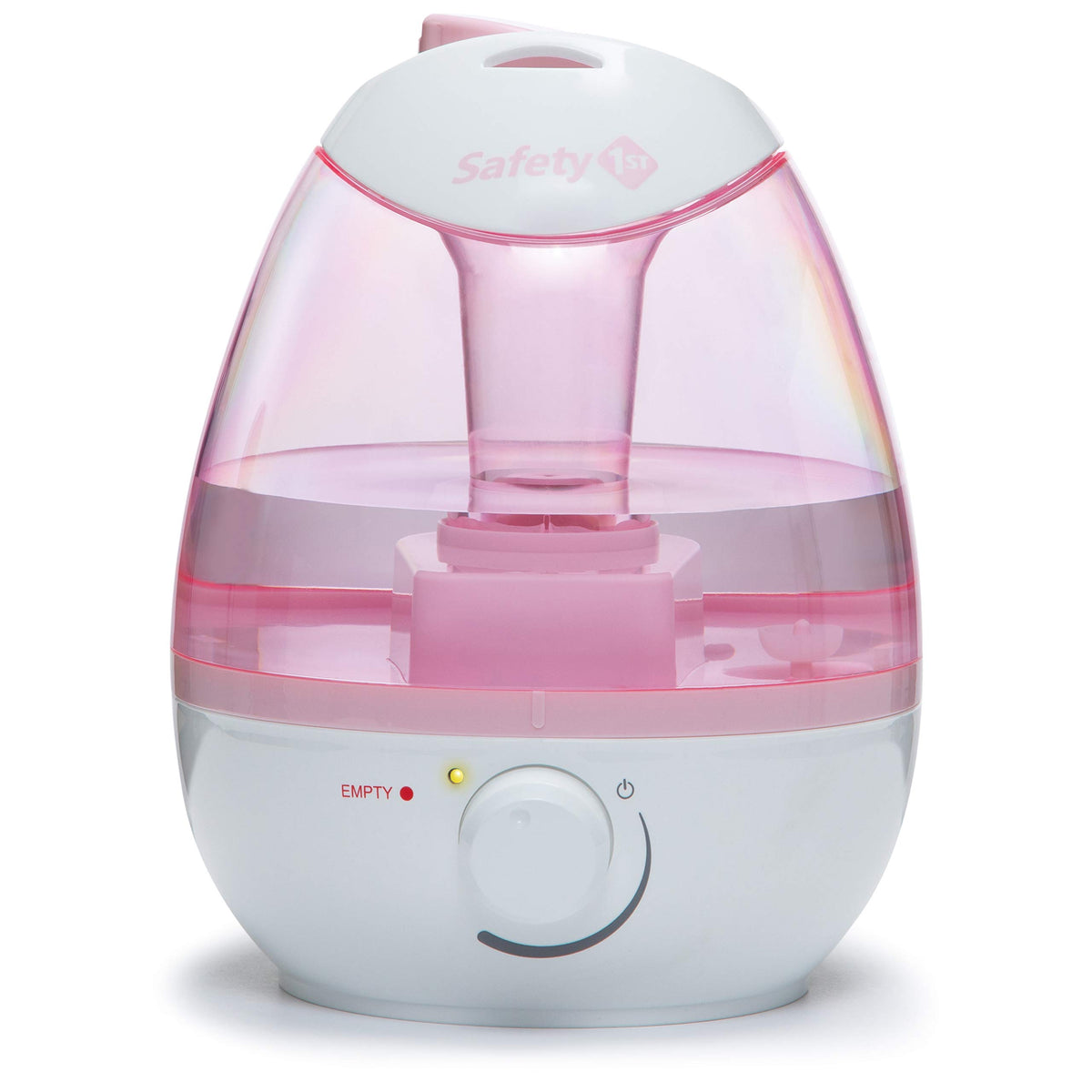Safety 1st filter-free cool mist humidifier pink front view improves room humidity for baby comfort