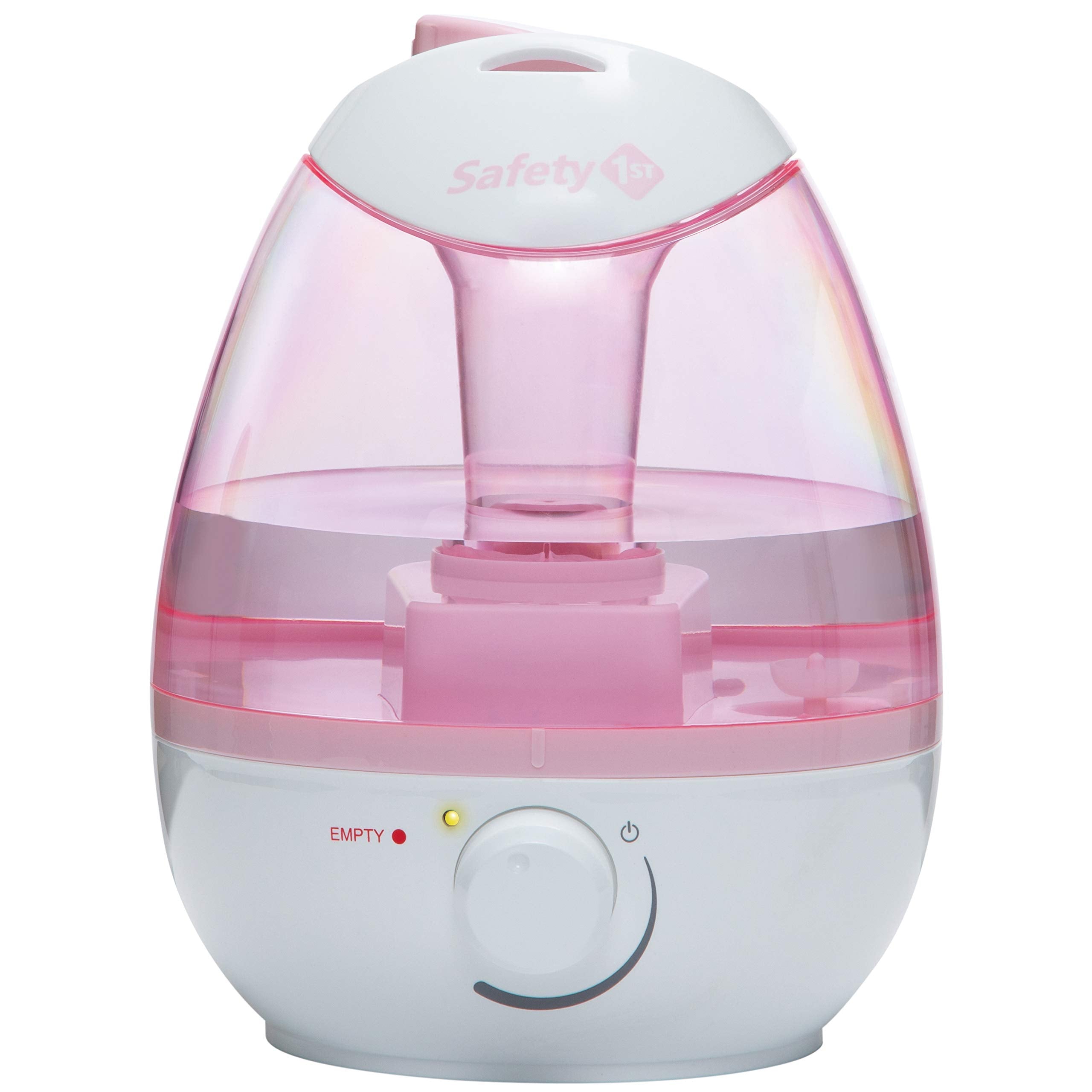 Safety 1st filter-free cool mist humidifier pink tank top view highlights easy-fill design