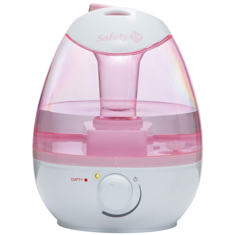 Safety 1st filter-free cool mist humidifier pink tank top view highlights easy-fill design