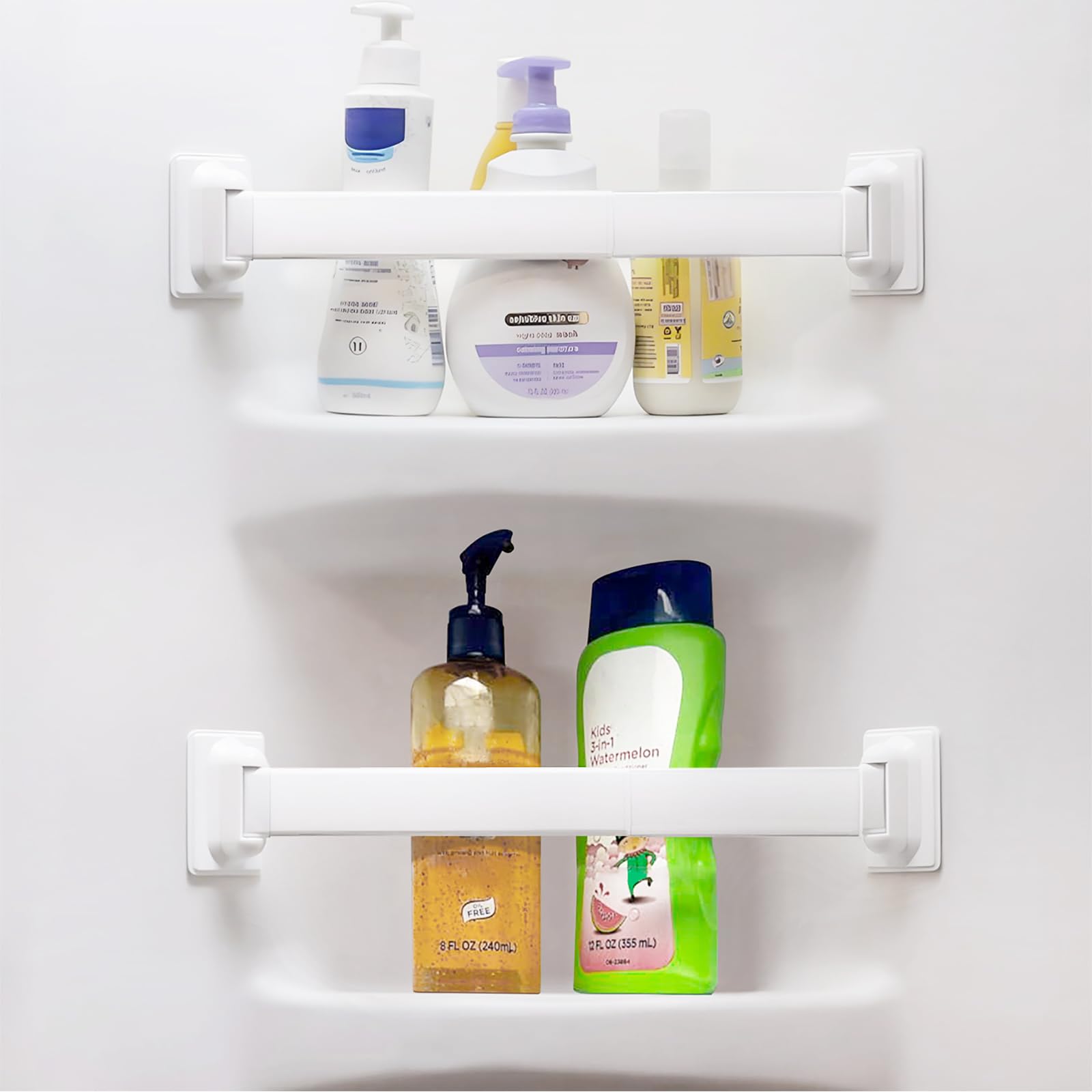 Safoner adjustable rv shower corner storage bar extends to fit small showers