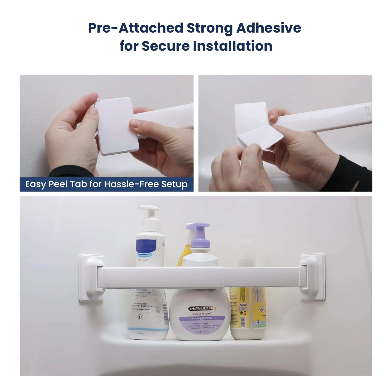 Safoner two pack rv storage bar keeps shampoos secure during travel
