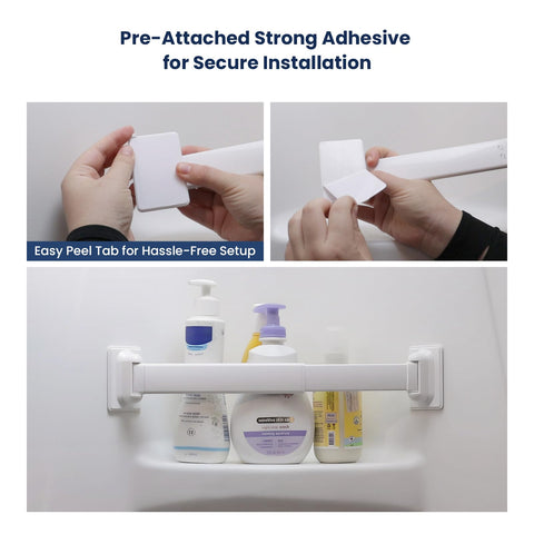 Safoner essential bathroom accessory keeps shower items secure on the go.