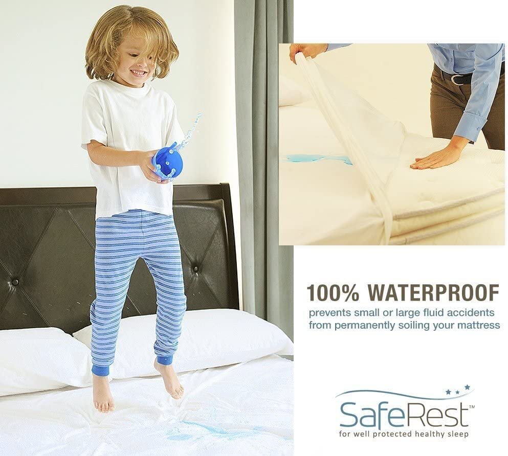 SafeRest breathable membrane backing inside the pillow protector