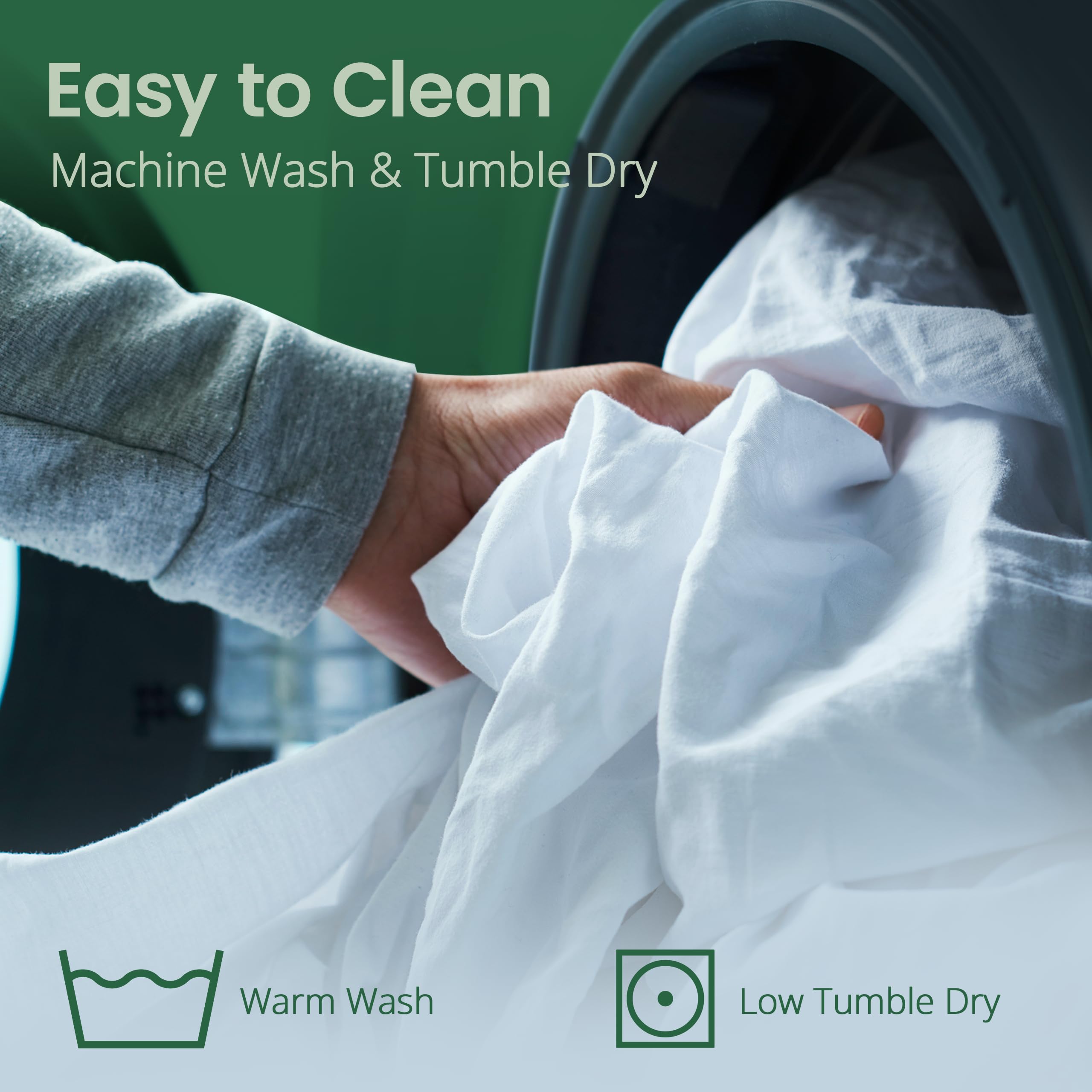 Machine-washable care for easy cleaning between sleep cycles.