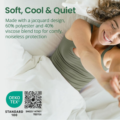 No-zip design keeps a smooth, unobtrusive profile under sheets.