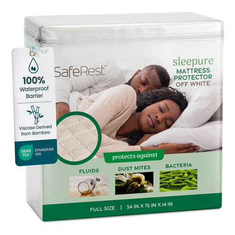 SafeRest Sleepure waterproof protector close-up of bamboo viscose surface for cool, skin-friendly comfort.