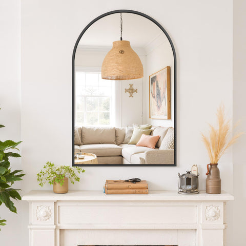 SageNest wall-mounted decorative mirror enhances living rooms and entryways with reflection.
