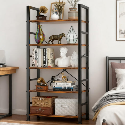 SageNest 62.2-inch tall bookcase maximizing vertical storage in a living space