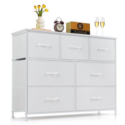 SageNest 7-drawer dresser with wood top for sturdy storage and surface.