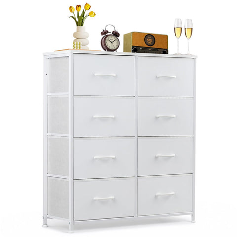 SageNest 8-drawer dresser with wooden top for clutter-free bedroom storage.