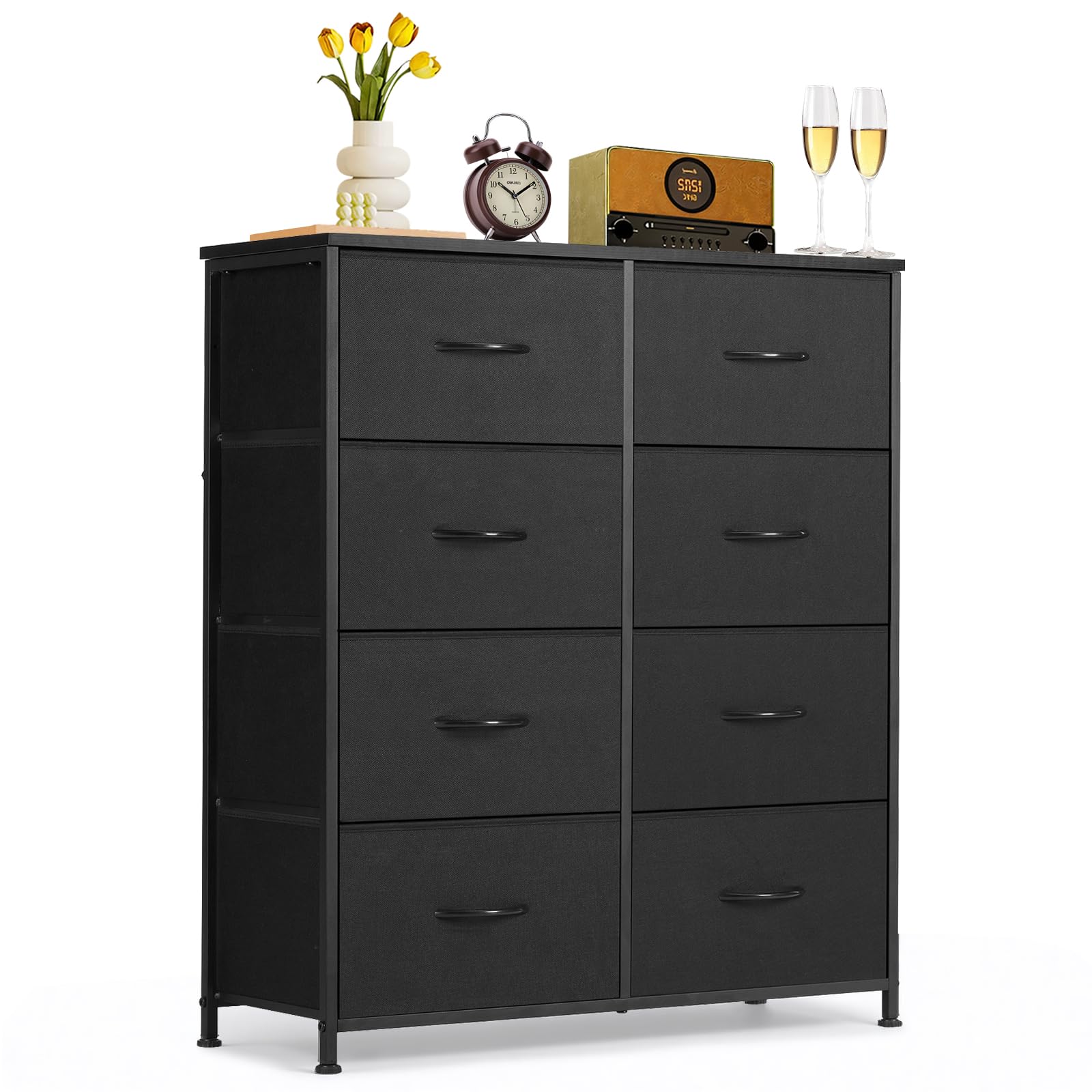 SageNest 8-drawer dresser with wood top offers organized bedroom storage and decor surface.