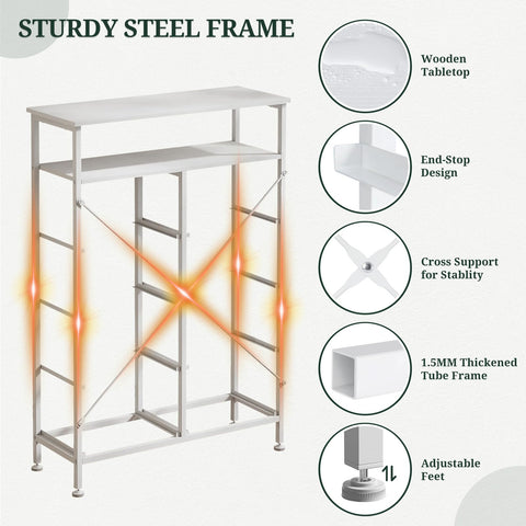 SageNest anti-tip design improves stability with wall mounting option.