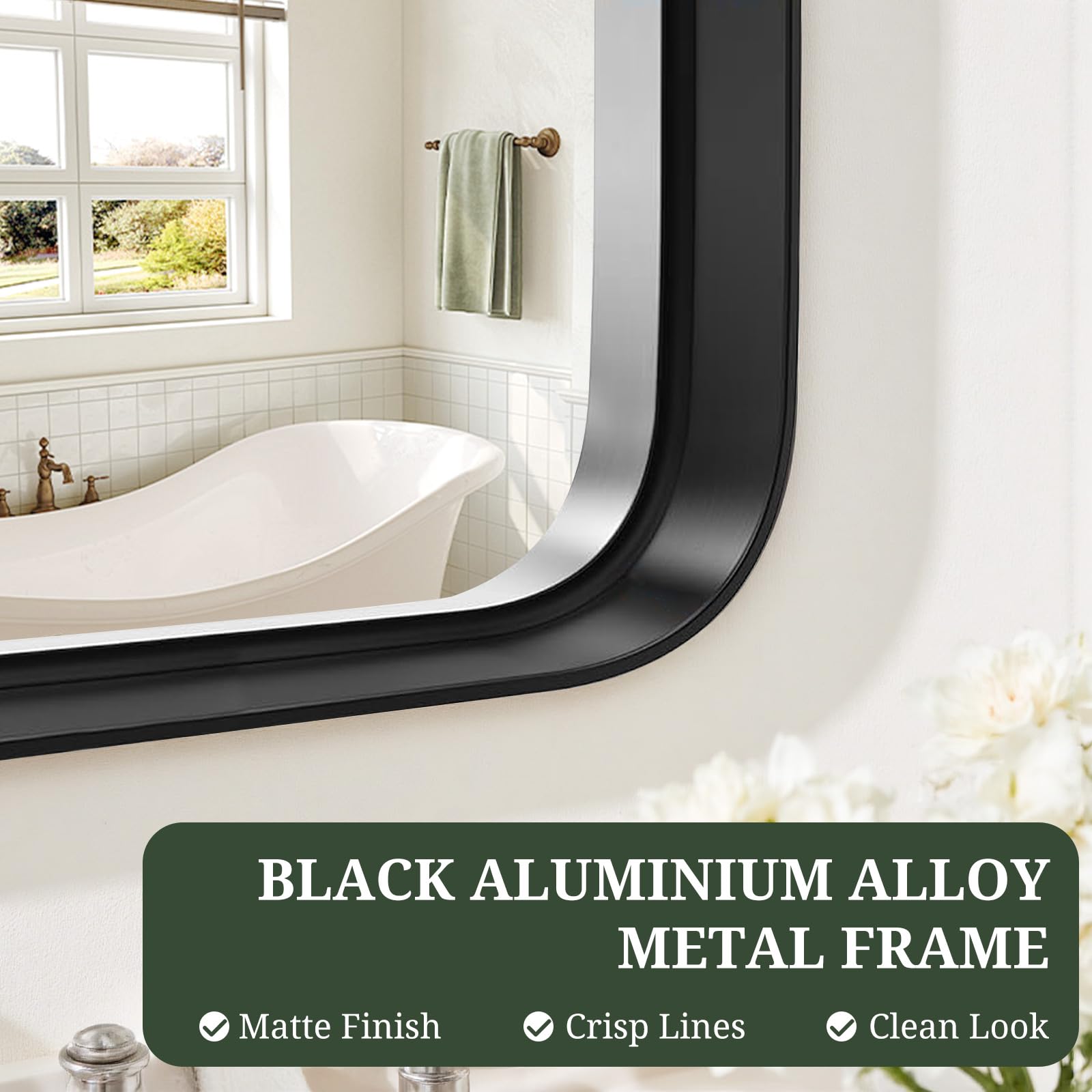 SageNest anti-rust frame mirror ready for humid bathrooms.