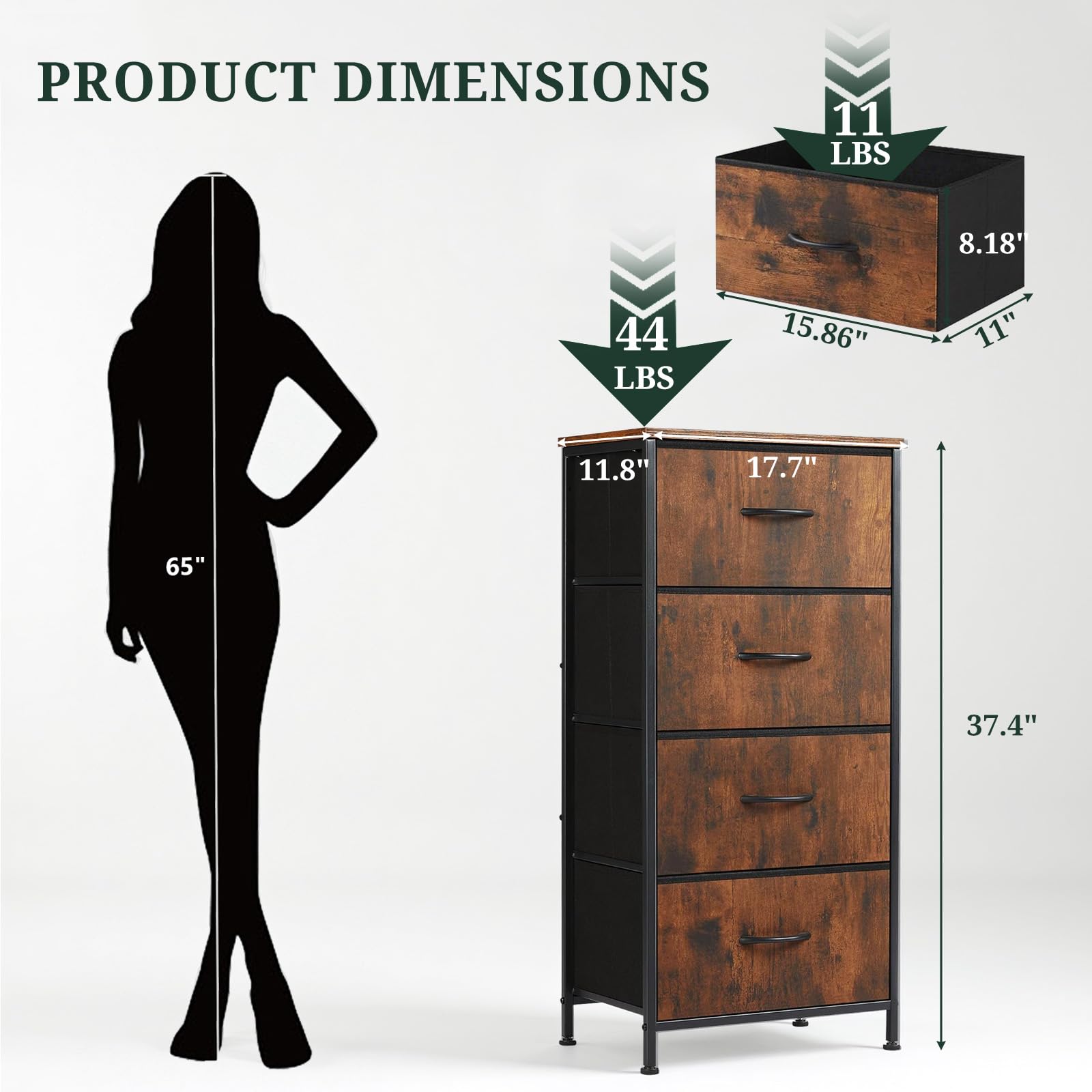 SageNest bedside dresser keeps essentials neatly contained and easy to access.