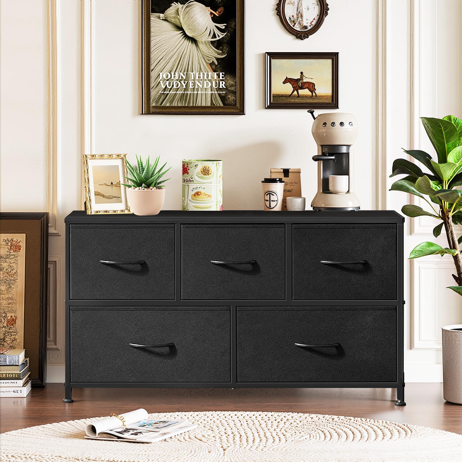 SageNest breathable fabric drawers offer organized storage for clothing and accessories.