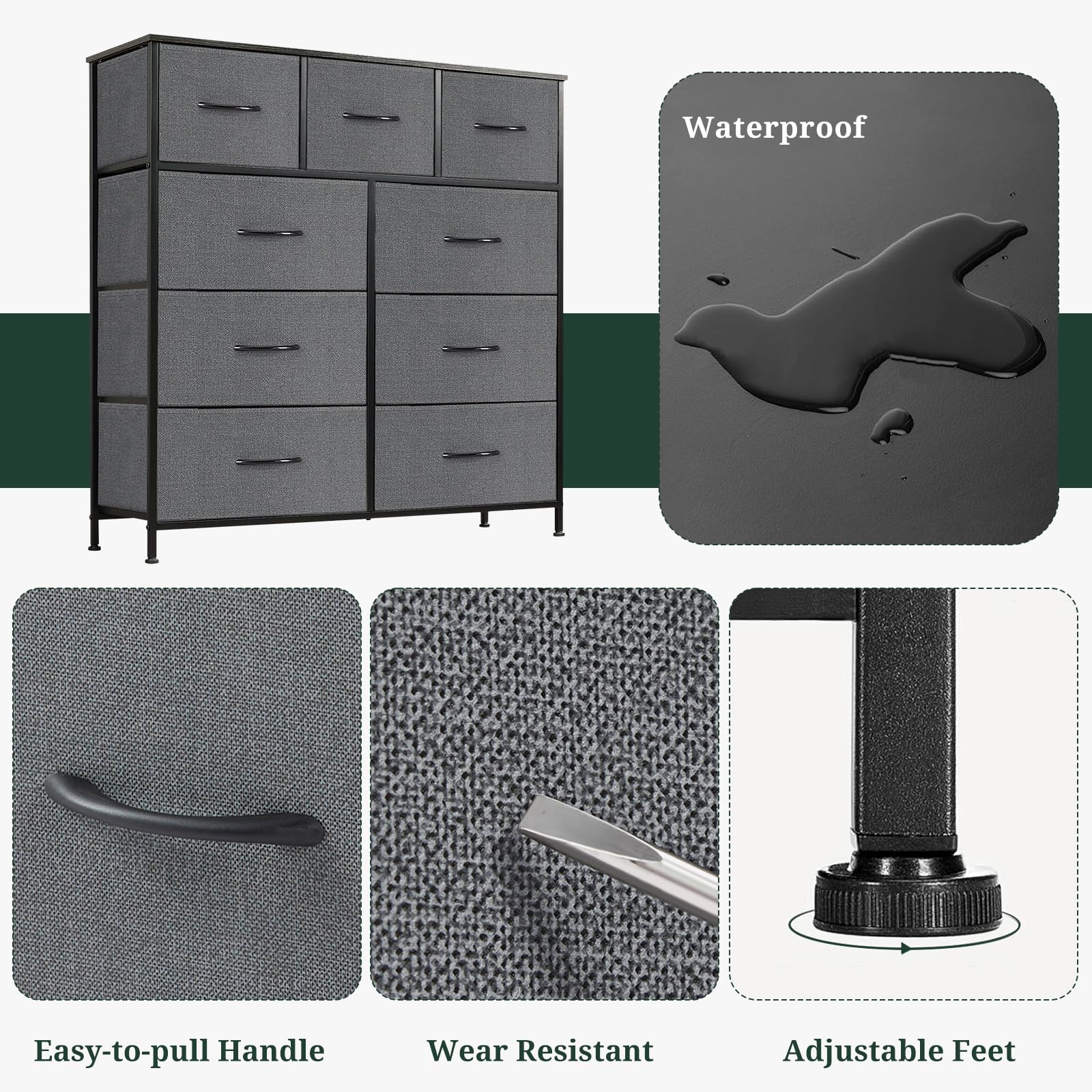 SageNest easy glide fabric drawers open smoothly