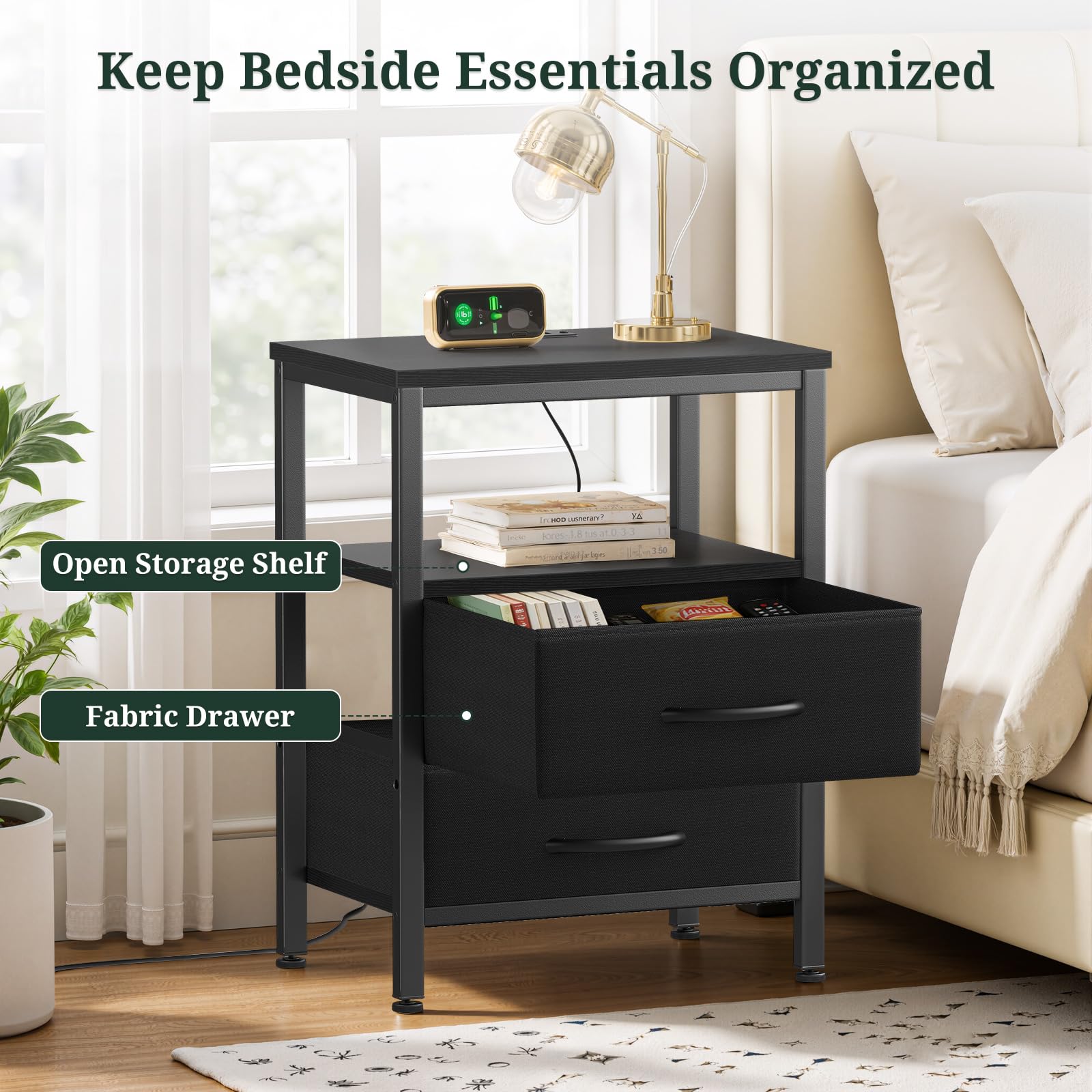 SageNest compact end table is ideal for small spaces beside bed or sofa.