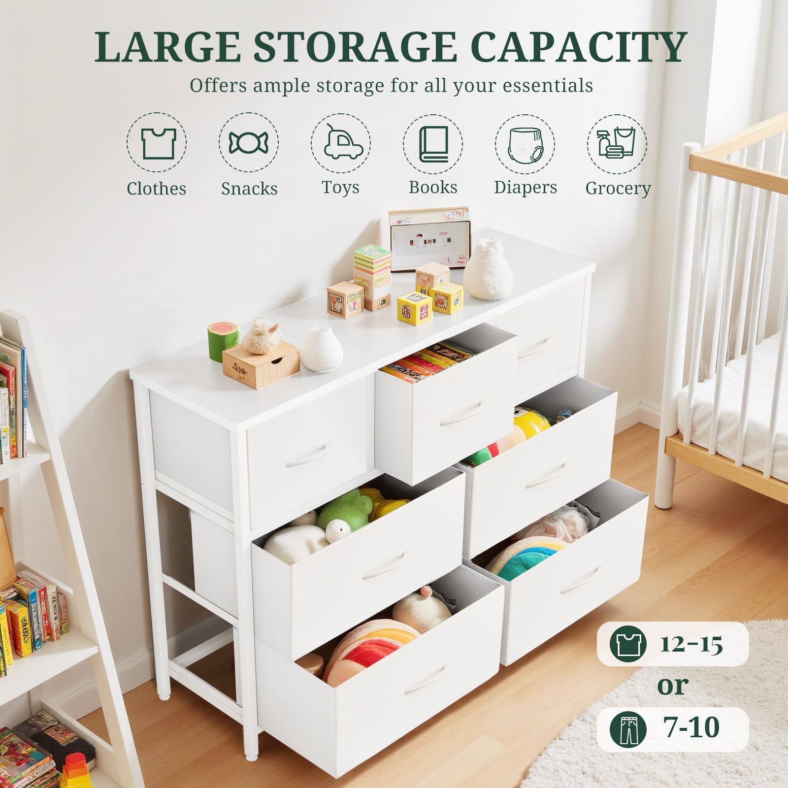 SageNest compact wide dresser fits small rooms while maximizing storage.