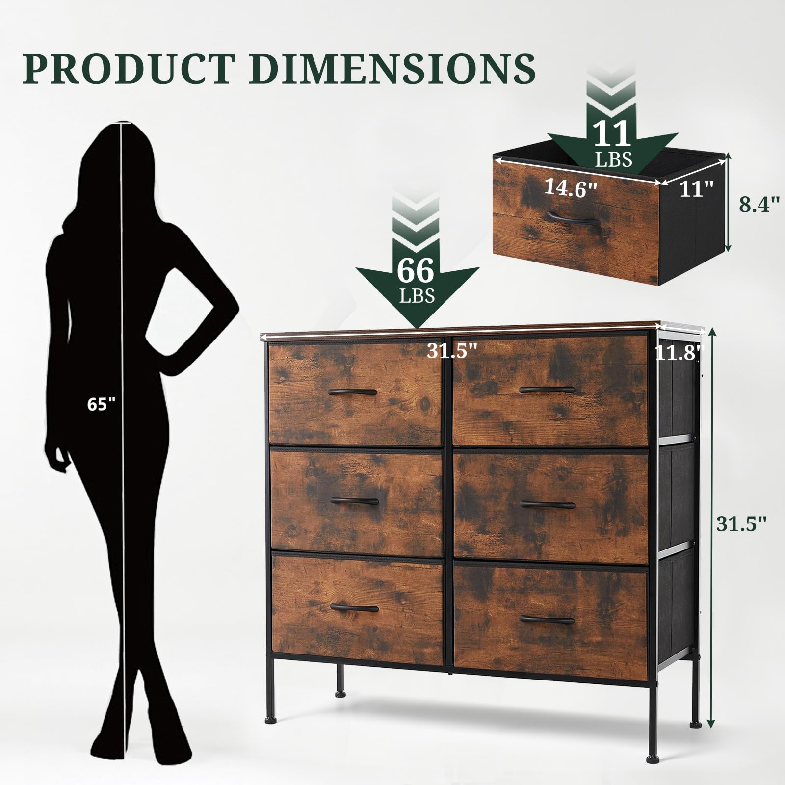 SageNest breathable fabric drawers store clothes while staying lightweight.
