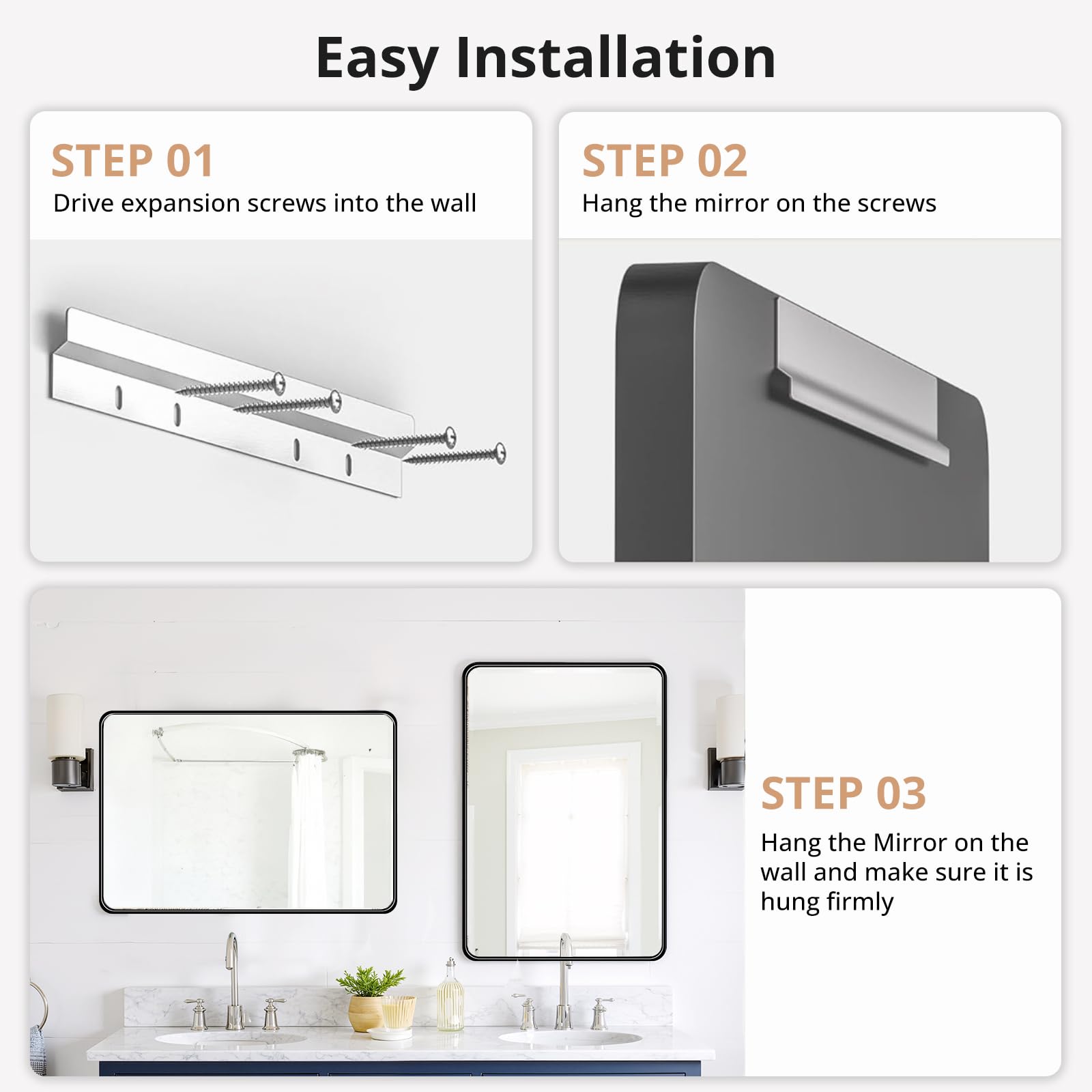 SageNest farmhouse mirror ideal for bathroom or entryway décor