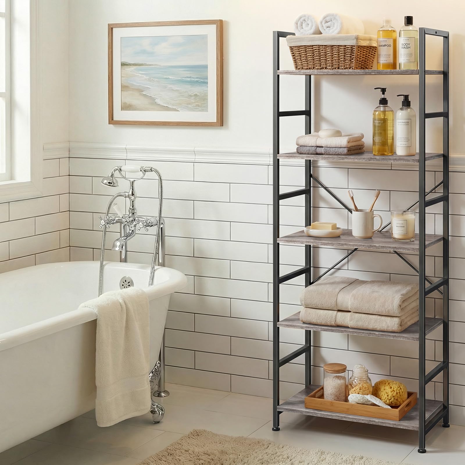 SageNest kitchen display storage bookcase fits cookbooks and spices