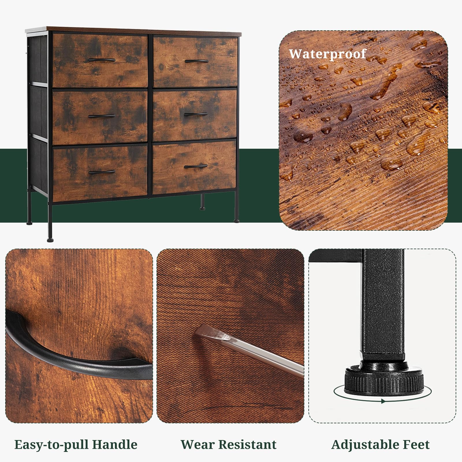 SageNest modern rustic dresser suits bedrooms and entryways.