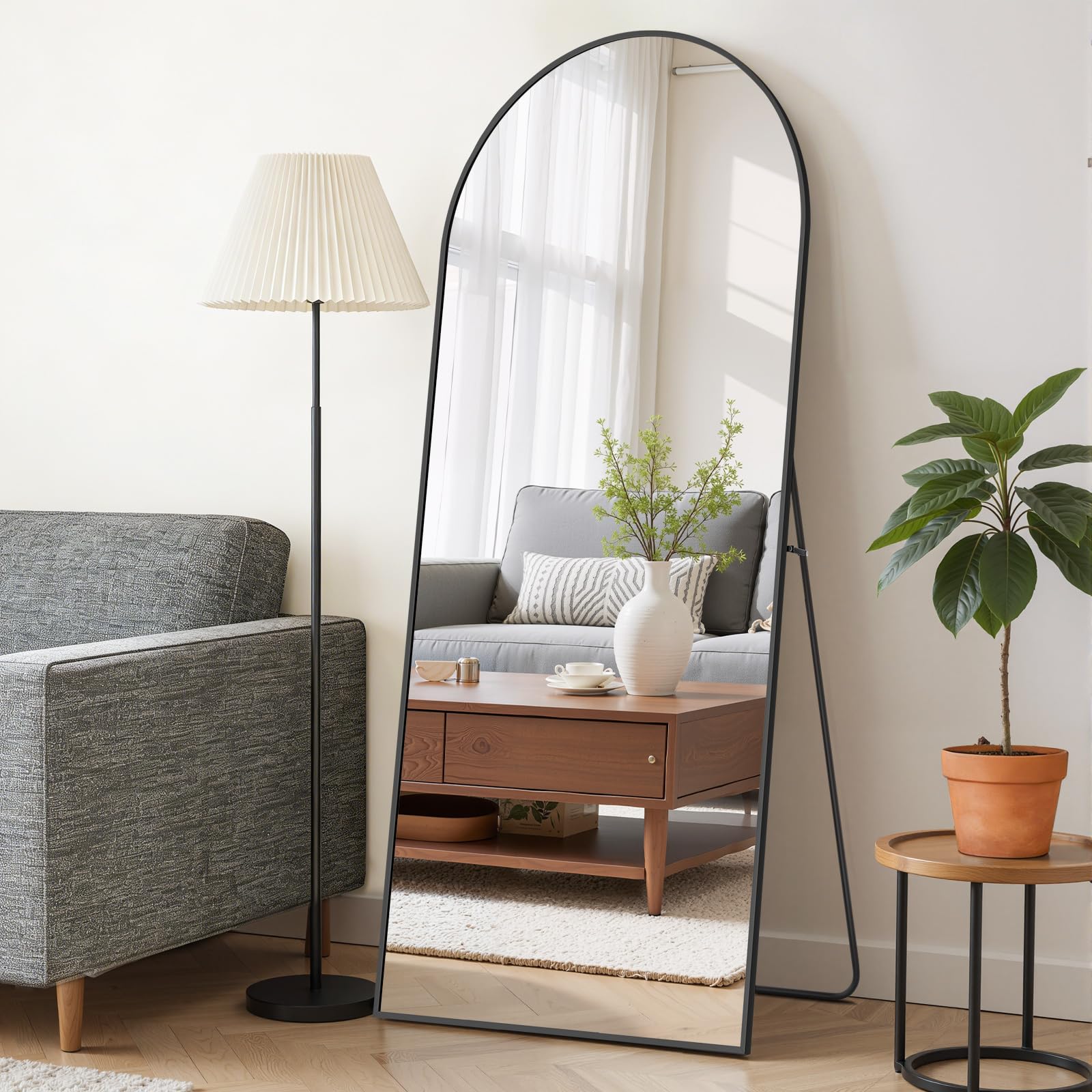 SageNest full-length mirror 65x24 in freestanding setup for outfit checks.
