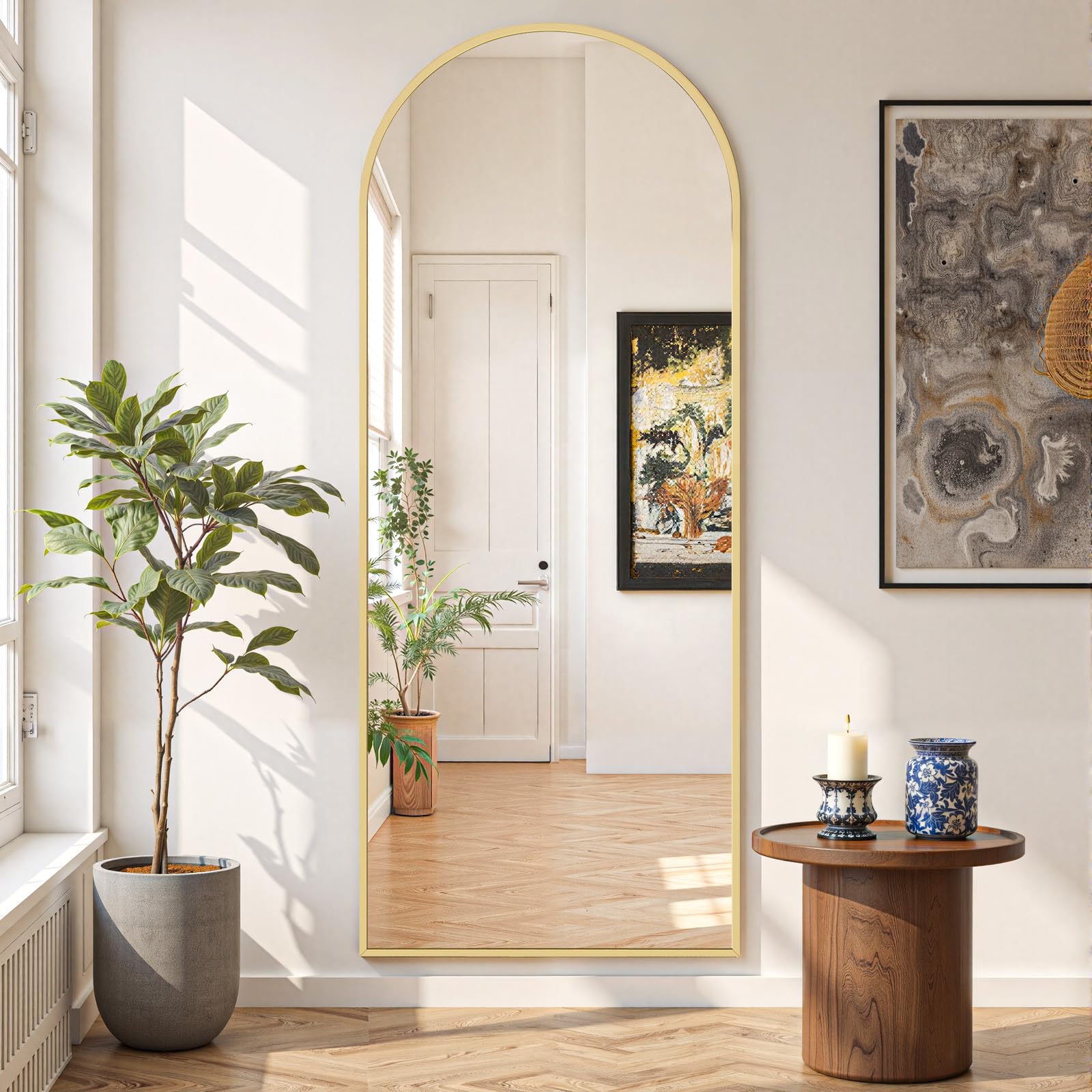 SageNest full length mirror 65x24 wall mounted option brightens rooms