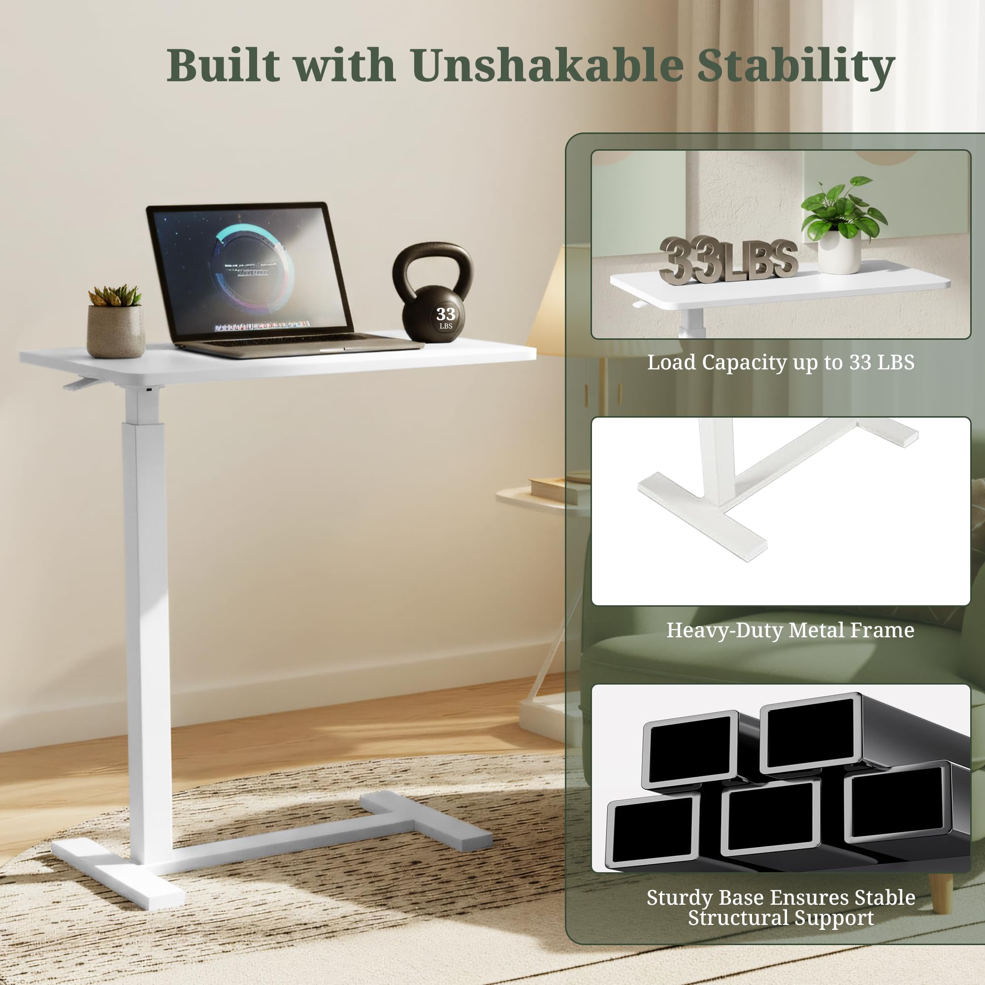 SageNest compact design mobile desk fitting into a small space