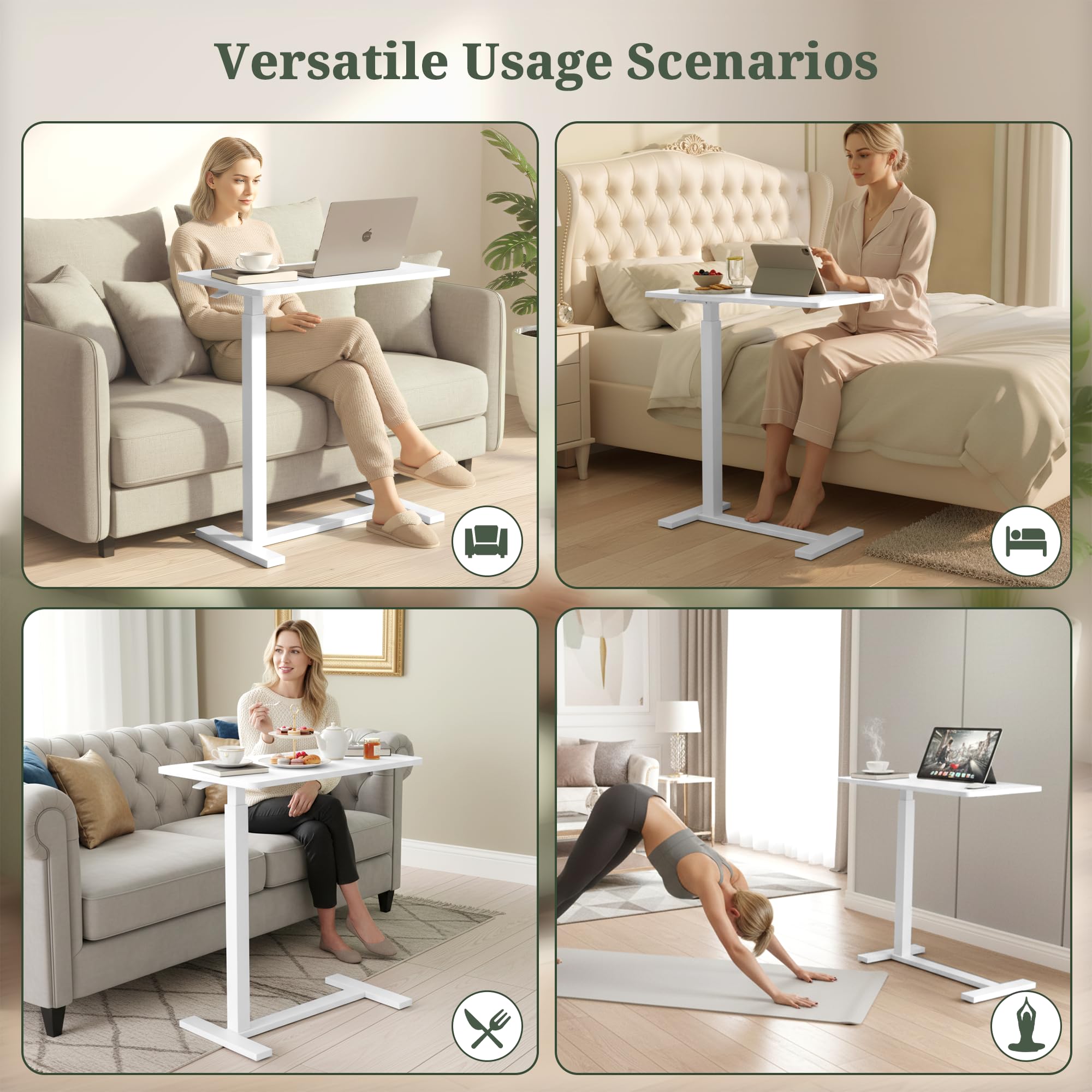 SageNest easy-assembly rolling desk ready to use