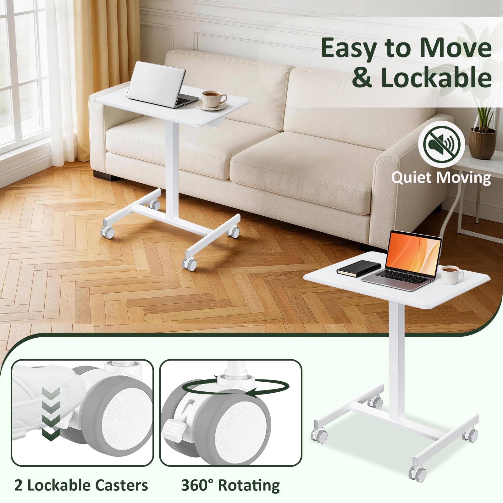 SageNest multi-use table serves as laptop, overbed, or snack surface.