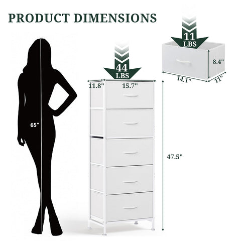 SageNest nightstand's fabric drawers provide organized storage for clothes and accessories.