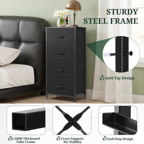SageNest nightstand fabric drawers offer breathable, lightweight organization.
