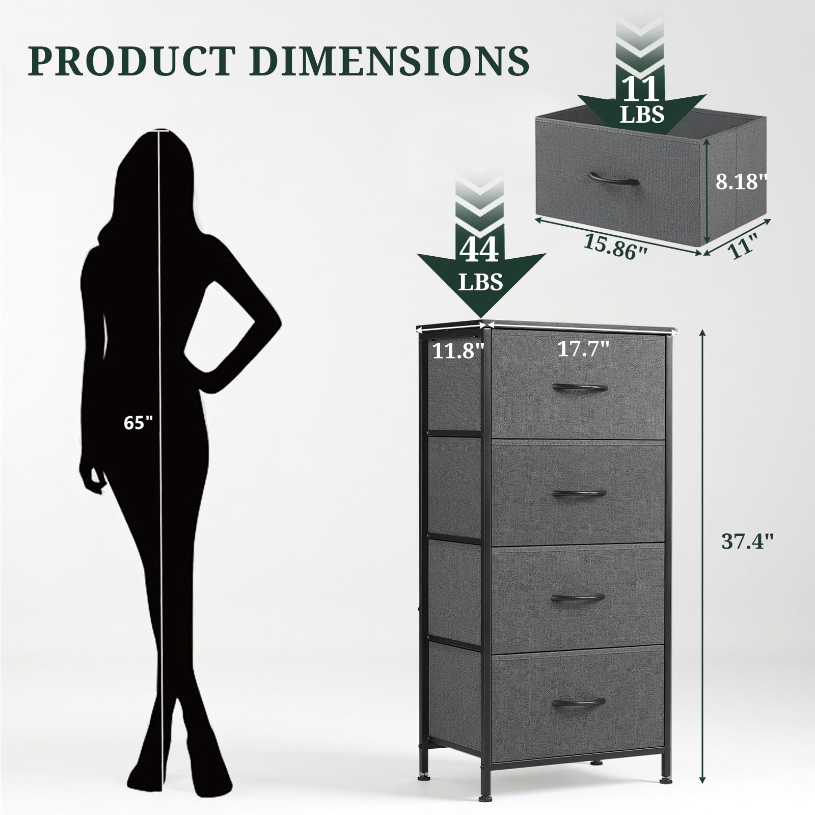 SageNest nightstand features steel frame for durable, stable construction.